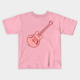 Pink semi acoustic guitar Kids T-Shirt